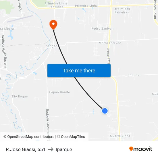 R.José Giassi, 651 to Iparque map