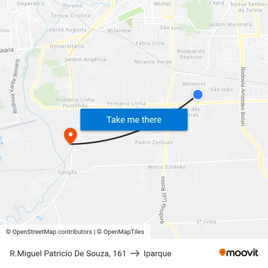 R.Miguel Patricio De Souza, 161 to Iparque map