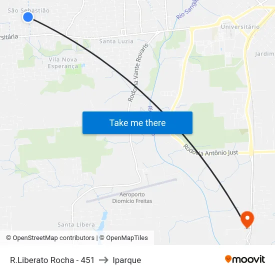 R.Liberato Rocha - 451 to Iparque map