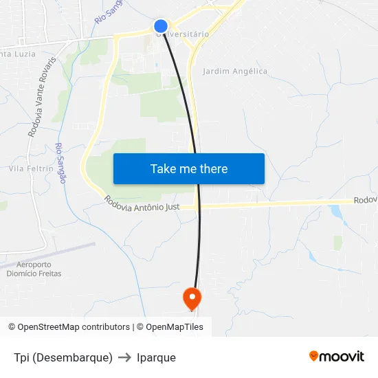 Tpi (Desembarque) to Iparque map