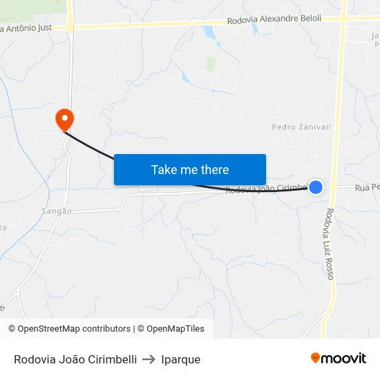 Rodovia João Cirimbelli to Iparque map