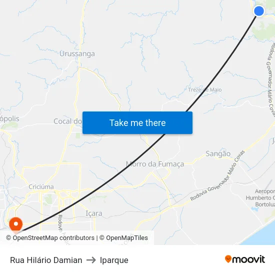 Rua Hilário Damian to Iparque map