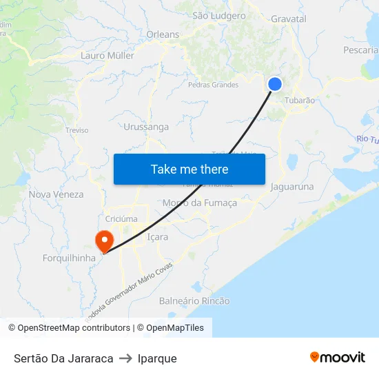 Sertão Da Jararaca to Iparque map