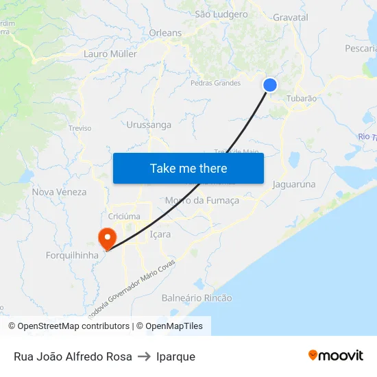 Rua João Alfredo Rosa to Iparque map