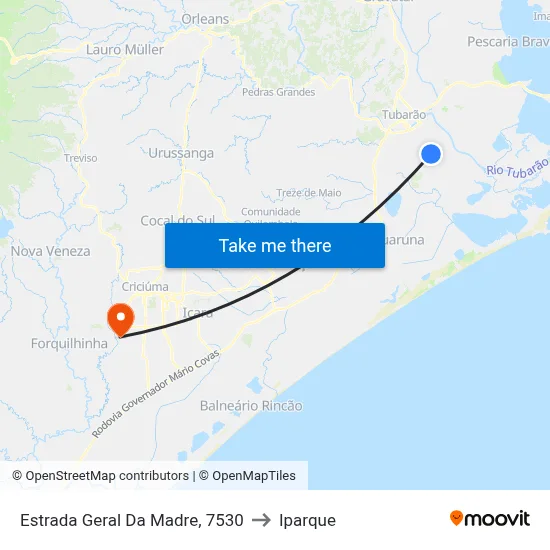 Estrada Geral Da Madre, 7530 to Iparque map