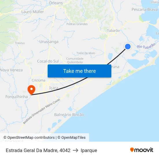 Estrada Geral Da Madre, 4042 to Iparque map