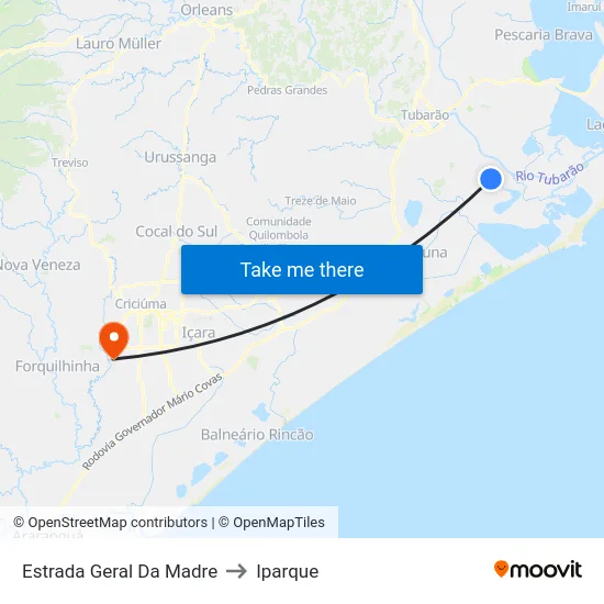 Estrada Geral Da Madre to Iparque map