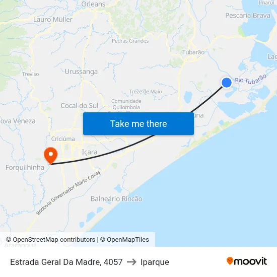 Estrada Geral Da Madre, 4057 to Iparque map