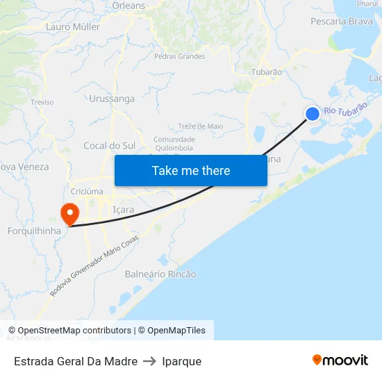 Estrada Geral Da Madre to Iparque map
