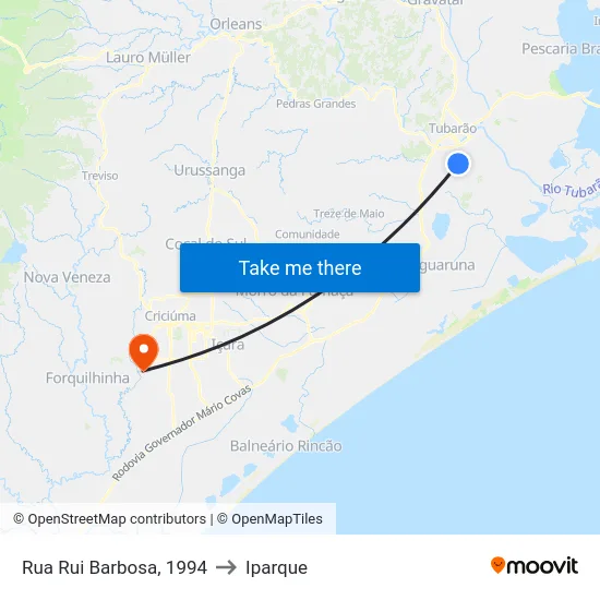 Rua Rui Barbosa, 1994 to Iparque map
