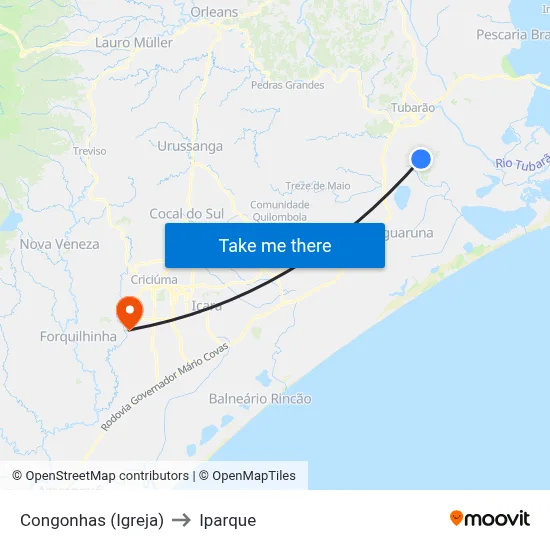 Congonhas (Igreja) to Iparque map