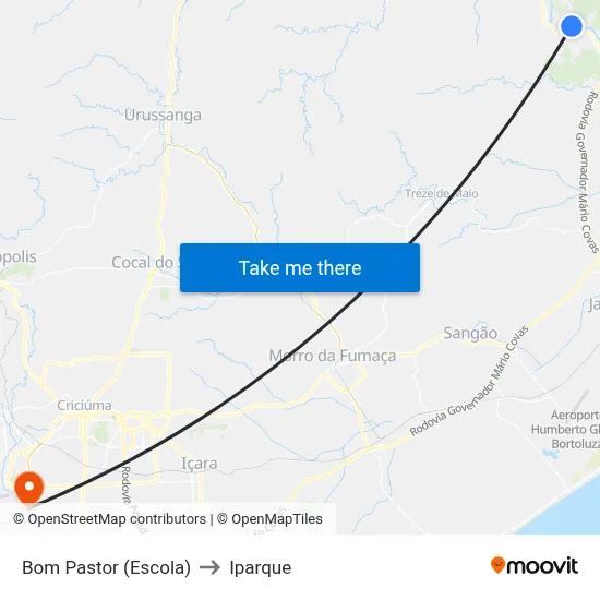 Bom Pastor (Escola) to Iparque map