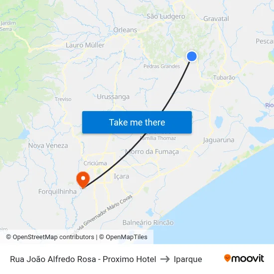 Rua João Alfredo Rosa - Proximo Hotel to Iparque map