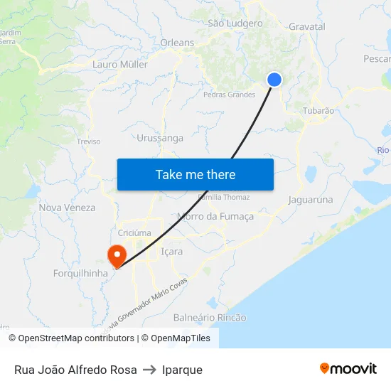 Rua João Alfredo Rosa to Iparque map