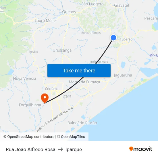 Rua João Alfredo Rosa to Iparque map