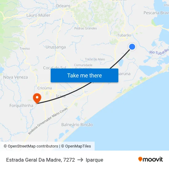 Estrada Geral Da Madre, 7272 to Iparque map