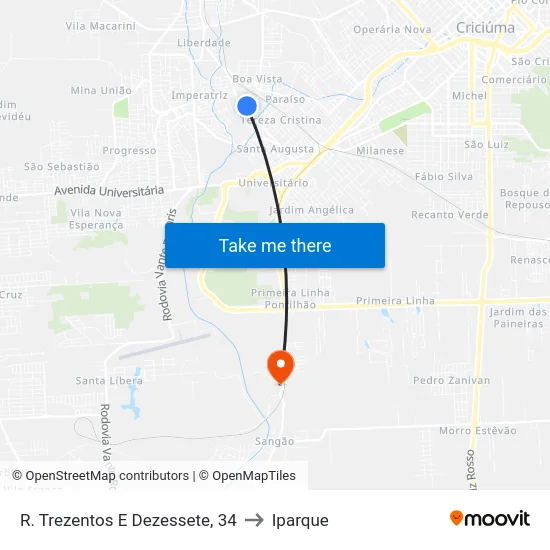 R. Trezentos E Dezessete, 34 to Iparque map