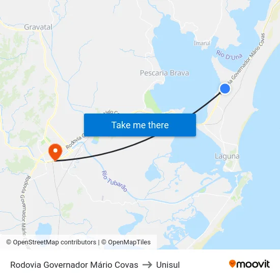 Rodovia Governador Mário Covas to Unisul map