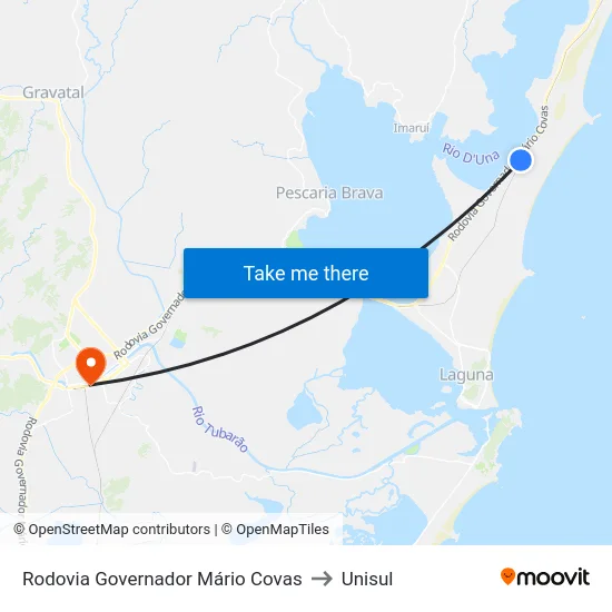 Rodovia Governador Mário Covas to Unisul map