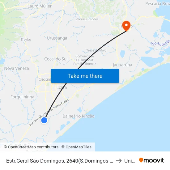 Estr.Geral São Domingos, 2640(S.Domingos Mercado) to Unisul map
