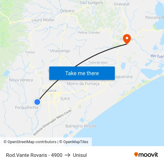 Rod.Vante Rovaris - 4900 to Unisul map