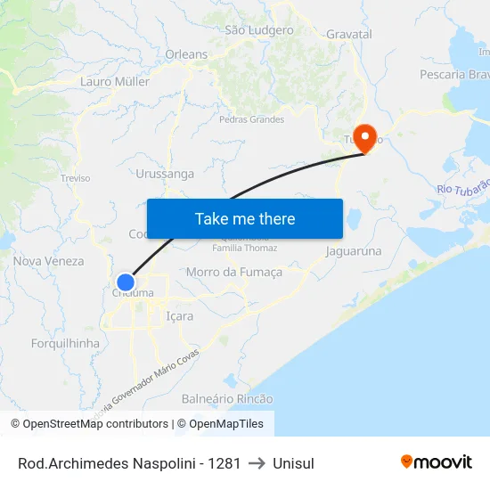 Rod.Archimedes Naspolini - 1281 to Unisul map