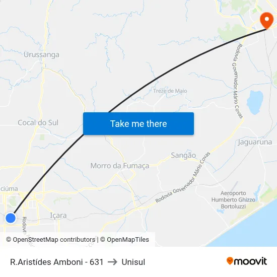 R.Aristídes Amboni - 631 to Unisul map