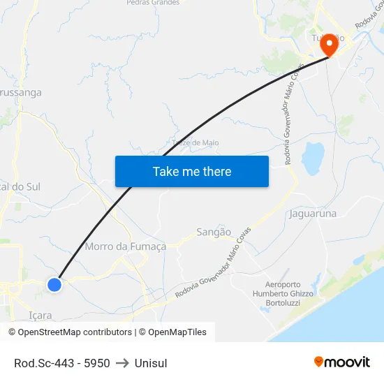 Rod.Sc-443 - 5950 to Unisul map