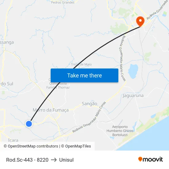 Rod.Sc-443 - 8220 to Unisul map