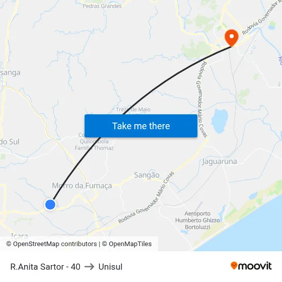 R.Anita Sartor - 40 to Unisul map