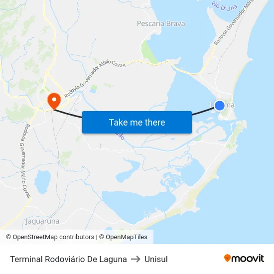 Terminal Rodoviário De Laguna to Unisul map