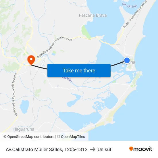 Av.Calistrato Müller Salles, 1206-1312 to Unisul map
