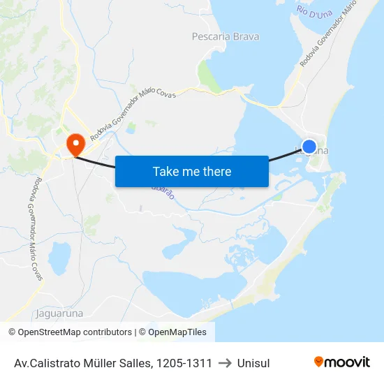 Av.Calistrato Müller Salles, 1205-1311 to Unisul map