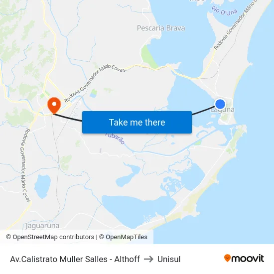 Av.Calistrato Muller Salles - Althoff to Unisul map