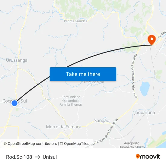 Rod.Sc-108 to Unisul map