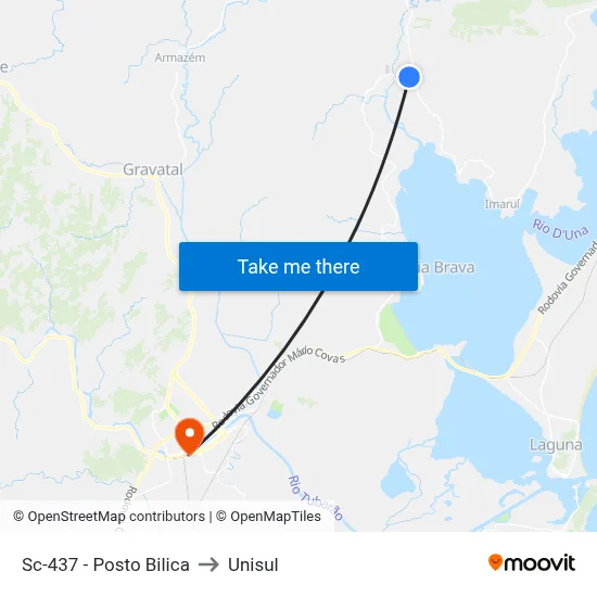 Sc-437 - Posto Bilica to Unisul map