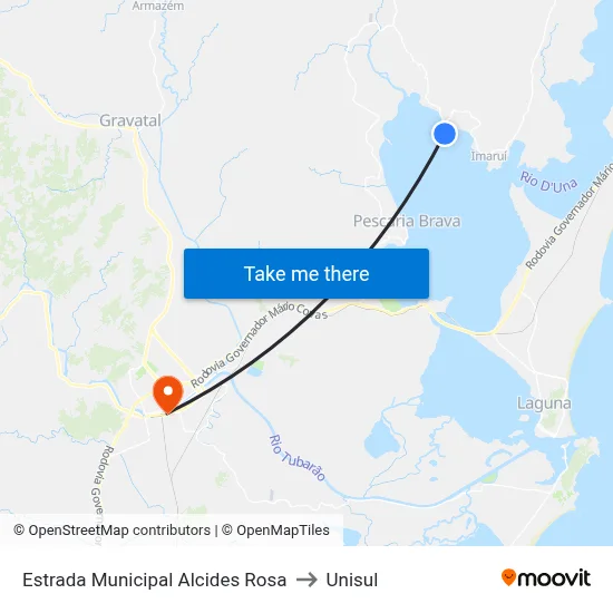 Estrada Municipal Alcides Rosa to Unisul map