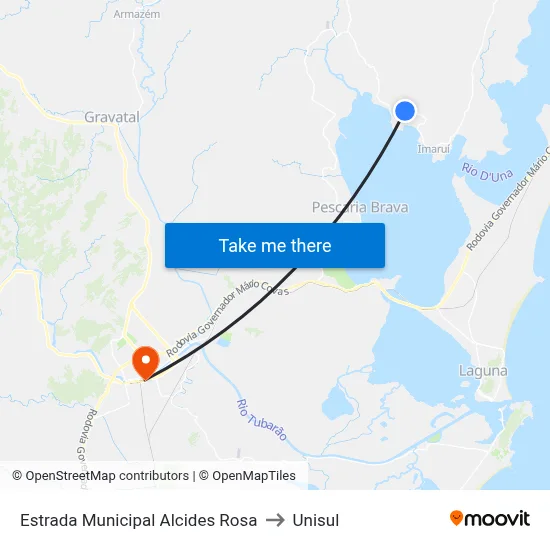 Estrada Municipal Alcides Rosa to Unisul map