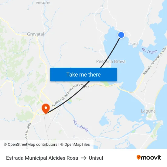 Estrada Municipal Alcides Rosa to Unisul map
