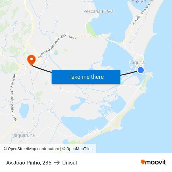 Av.João Pinho, 235 to Unisul map