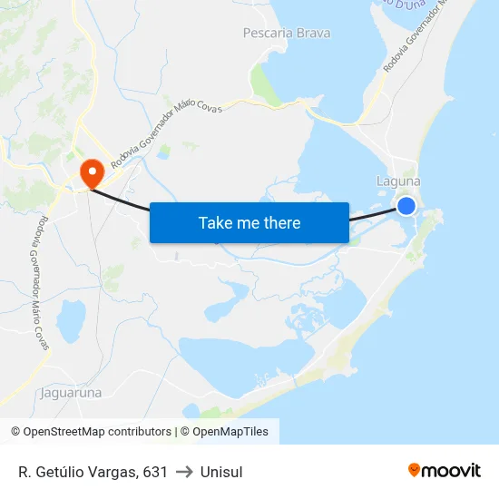 R. Getúlio Vargas, 631 to Unisul map