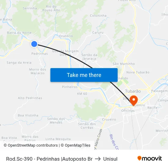Rod.Sc-390 - Pedrinhas |Autoposto Br to Unisul map