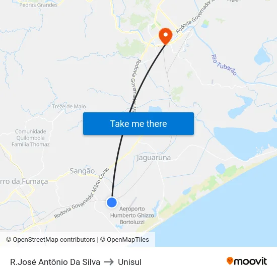 R.José Antônio Da Silva to Unisul map