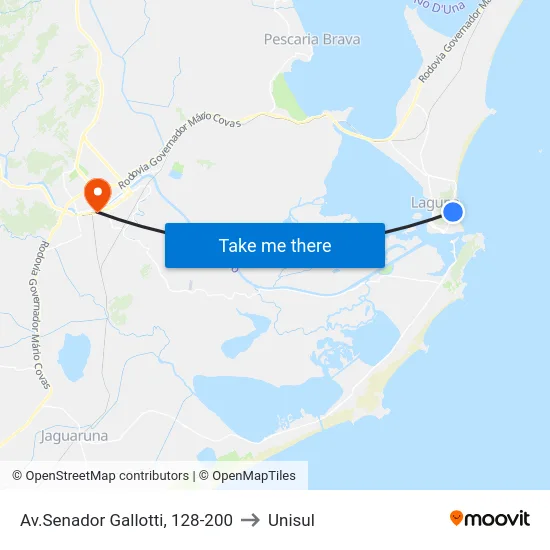 Av.Senador Gallotti, 128-200 to Unisul map