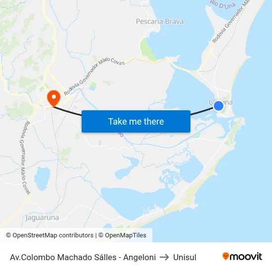 Av.Colombo Machado Sálles - Angeloni to Unisul map