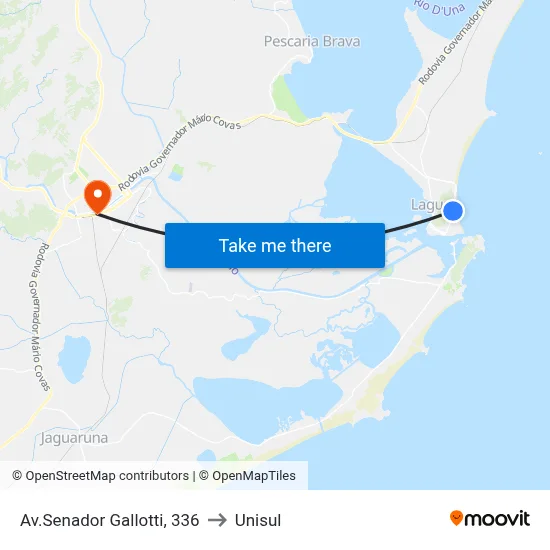 Av.Senador Gallotti, 336 to Unisul map