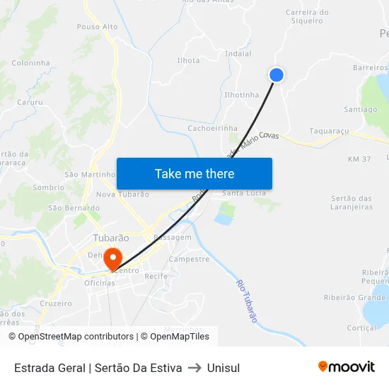 Estrada Geral | Sertão Da Estiva to Unisul map