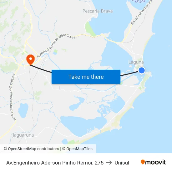 Av.Engenheiro Aderson Pinho Remor, 275 to Unisul map