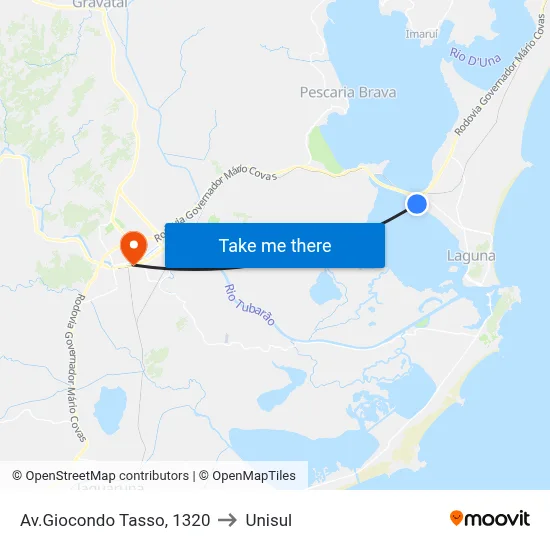 Av.Giocondo Tasso, 1320 to Unisul map