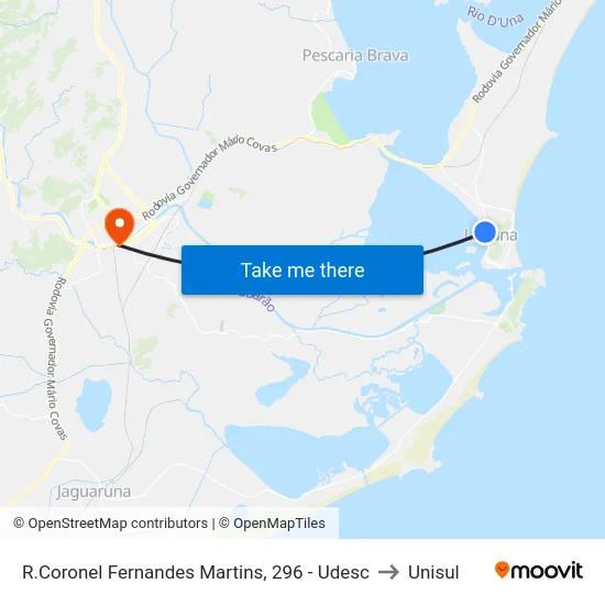 R.Coronel Fernandes Martins, 296 - Udesc to Unisul map
